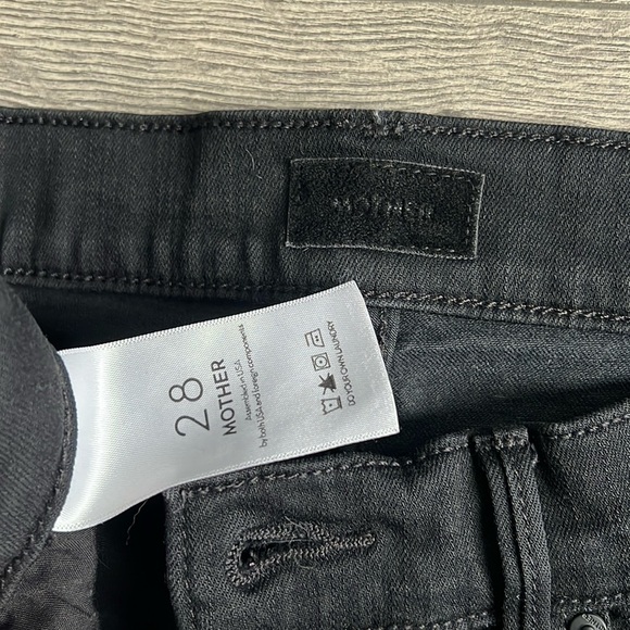 MOTHER The Insider Crop Step Fray Not Guilty Size 28 Bootcut Black Grunge 90s - Picture 3 of 12